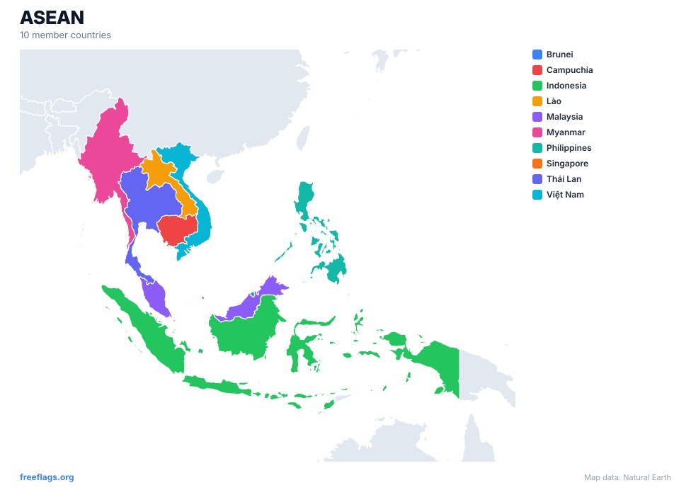 ASEAN Bản đồ Khu vực