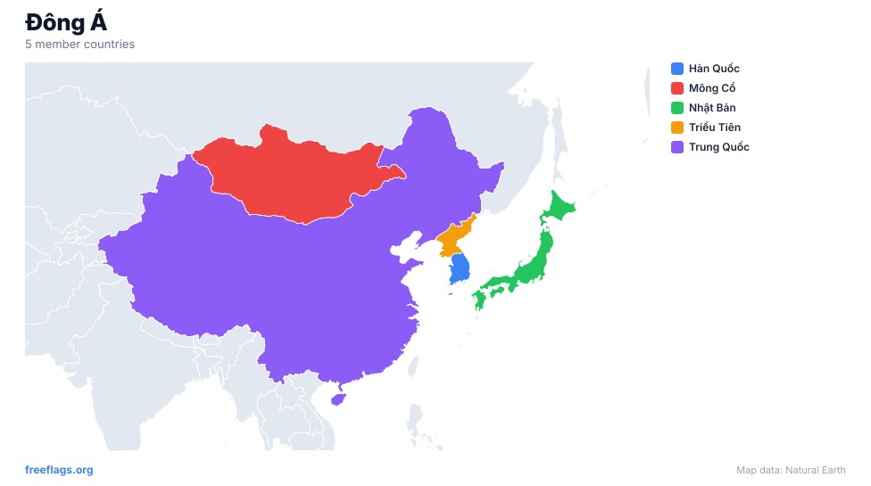 Đông Á Bản đồ Khu vực