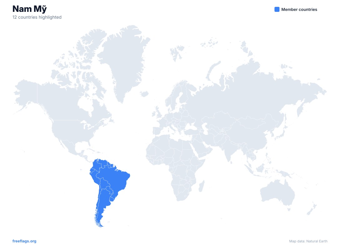 Nam Mỹ Bản đồ Thế giới
