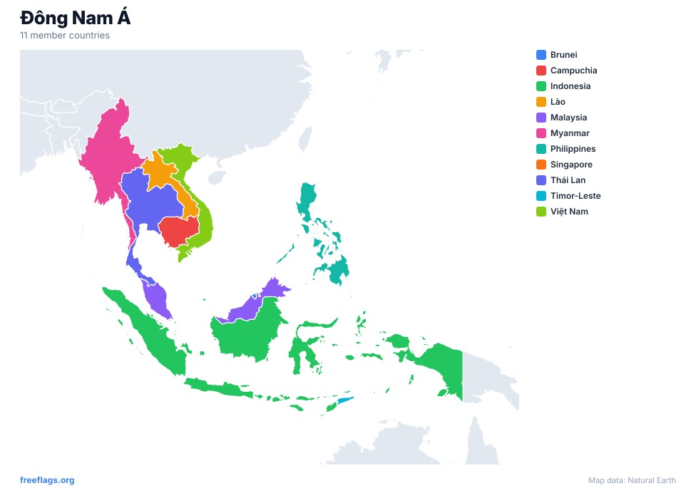 Đông Nam Á Bản đồ Khu vực