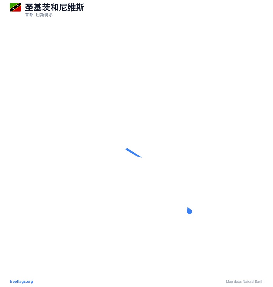 圣基茨和尼维斯 map poster
