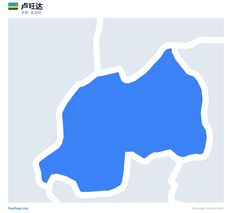卢旺达 map poster
