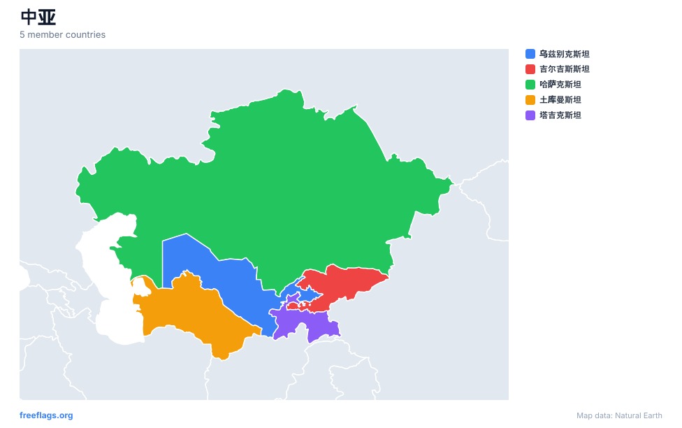中亚 区域地图